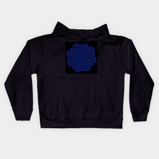 Fractal Blue Mandala Kids Hoodie